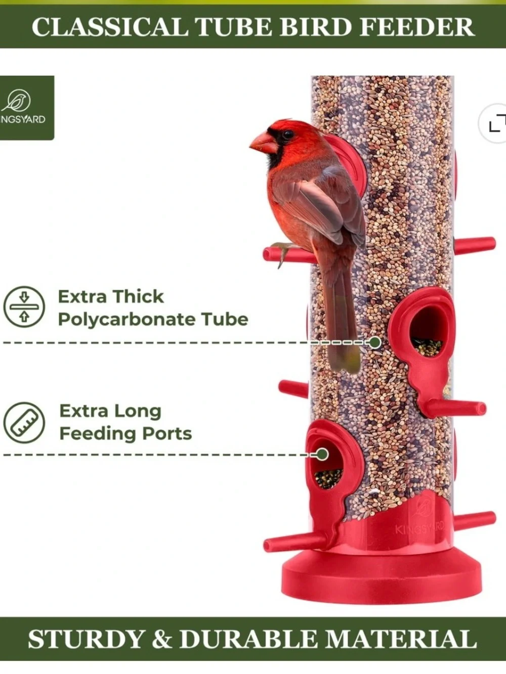 Red Bird Seed Feeder